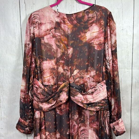 Soft Surroundings Silk Floral Maxi Dress 20W Romantic Cottagecore Feminine Boho - Picture 10 of 16